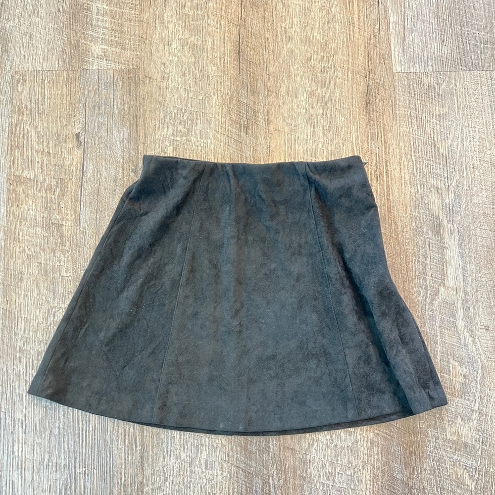 Brandy Melville Black Suede-Look Mini Skirt
